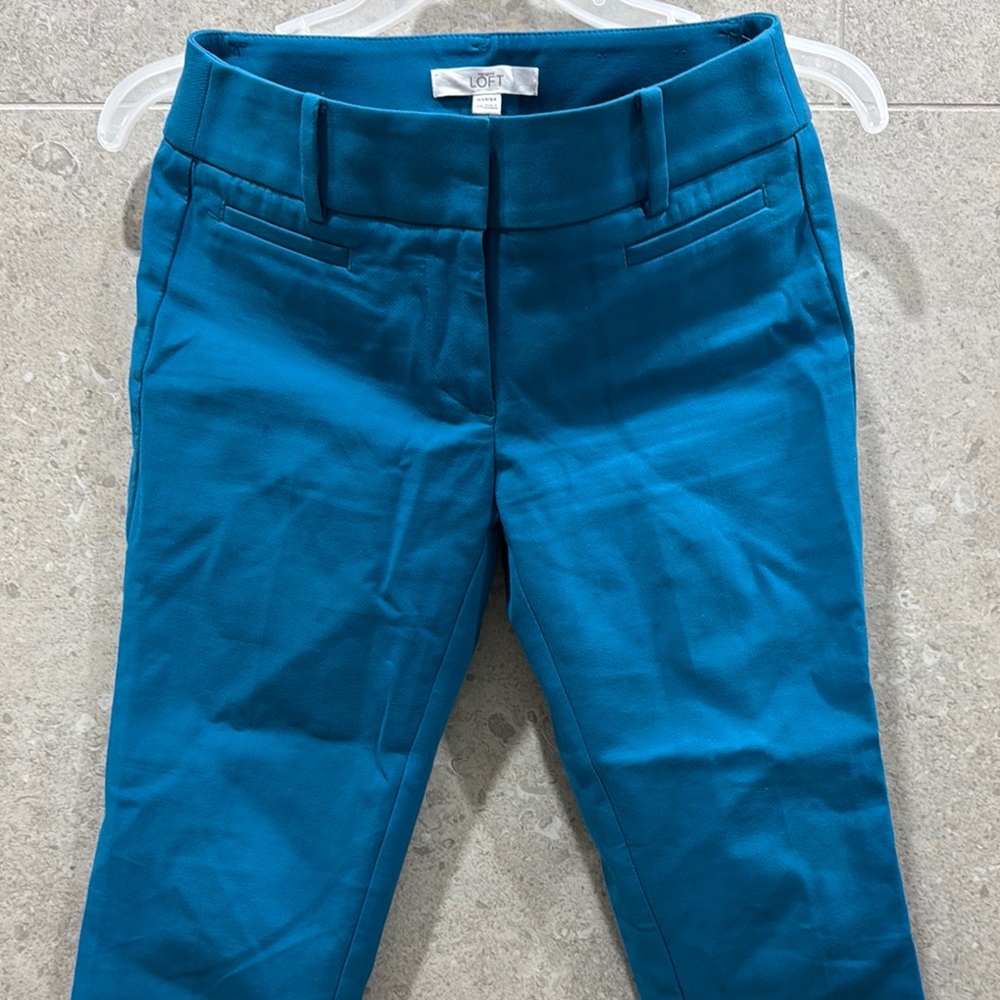 LOFT Teal Straight Leg Pants